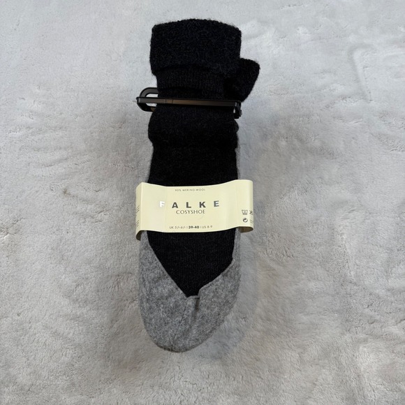 Falke Cosyshoe Wool Blend Slippers Socks Black Gray Women's US 8-9 New - Picture 1 of 6